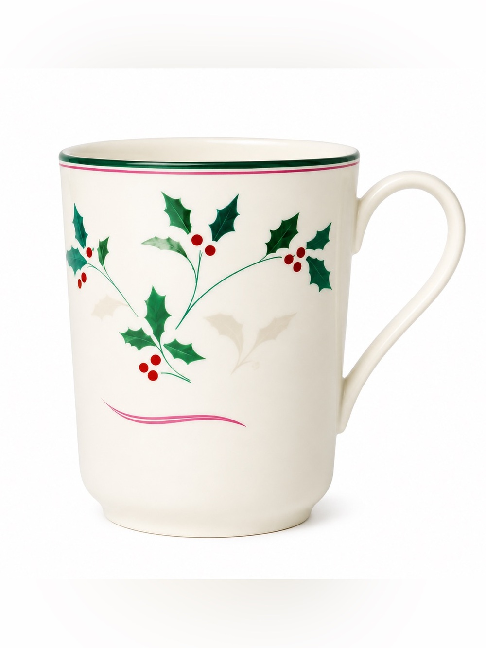 Christopher Stuart Holiday Splendor Bone China Christmas Mug Holly Berry NIB